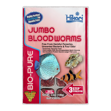 Hikari Jumbo Blood Worms 100g - 24 Cubes