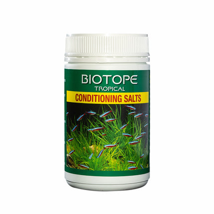 Biotope Tropical Conditioning Salts mineral GH water conditioner for tropical freshwater fish tanks and planted aquariums.