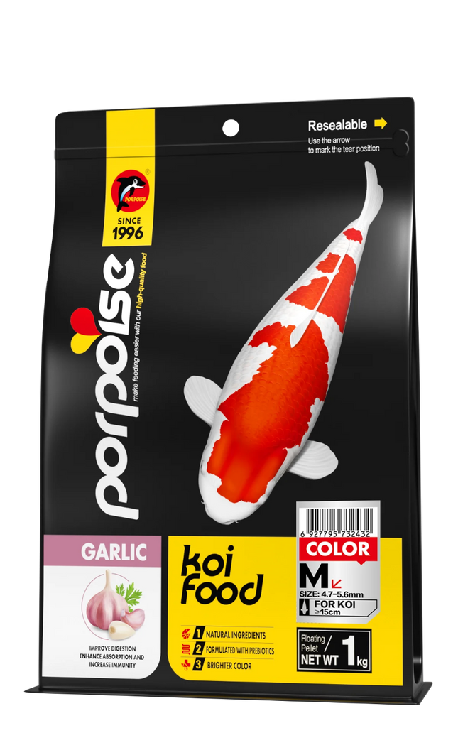 Porpoise premium koi food for growth and color enhancement
High quality koi fish food with spirulina and probiotics
Porpoise koi food for healthy growth and body development
Koi pellet food with fish meal and krill meal ingredients
Premium koi diet for vibrant colors and improved health
Porpoise koi feed with vitamins minerals and probiotics
Advanced koi food formula for liver health and muscle growth
Complete nutrition koi food for pond fish care
