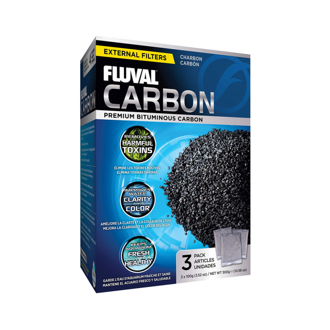 Fluval Carbon 3 x 100g Nylon Bags