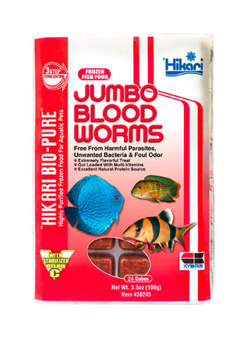 Hikari Jumbo Blood Worms 100g - 24 Cubes