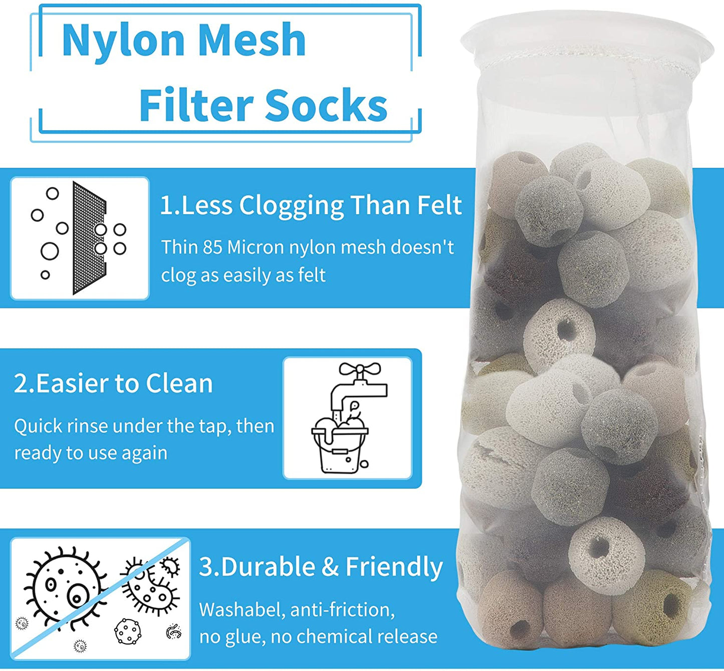 Filter Sock 4'' Fine Mesh