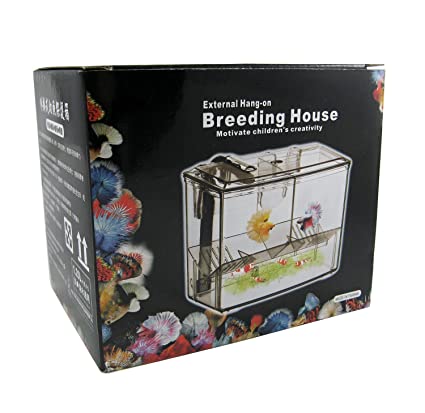 external hang on plastic aquarium fish breeding box satellite l External Hang-On Breeding Tank