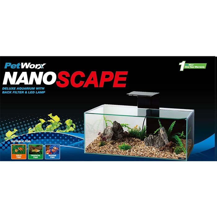 Pet Worx Nano Scape 45 Uni Hill Aquarium